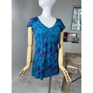 Y2K LEI‎ Floral BabyDoll Lace Tie Back Top Size L